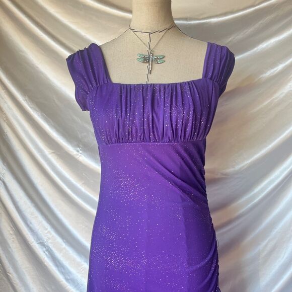 Jody California Purple Sparkle long maxi/prom dress - Picture 2 of 8